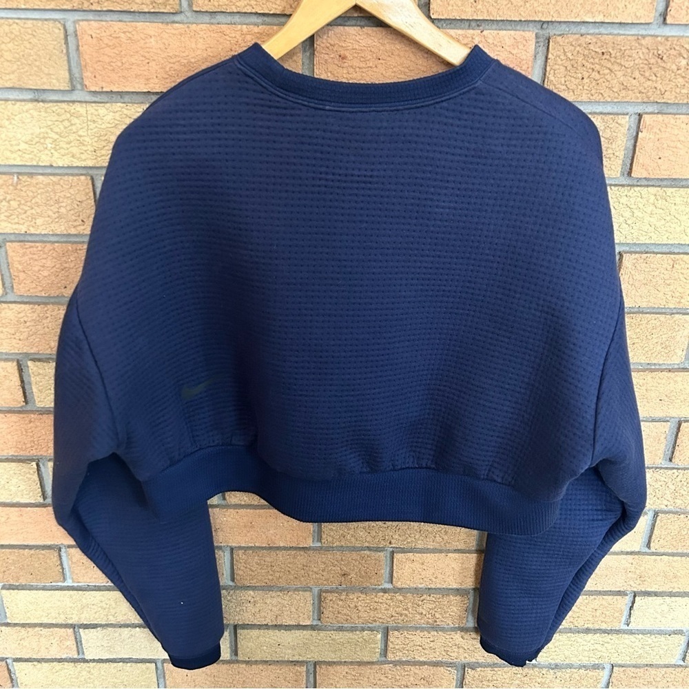 NIKE Sportswear City Ready Crewneck Cropped Sweatshirt Navy Blue Size Small - Picture 3 of 8
